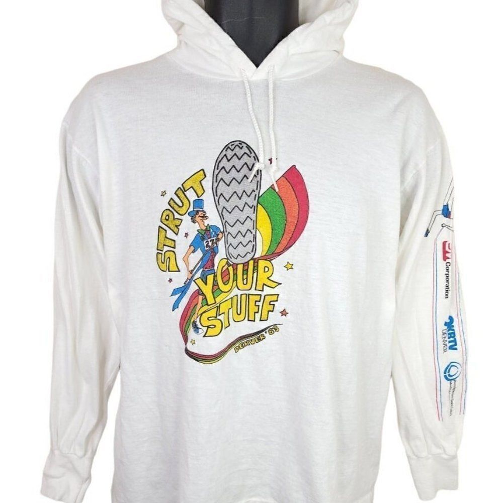 Strut Your Stuff Fun Run T Shirt Hoodie Vintage 80s 1983 Denver Colorado Made In
